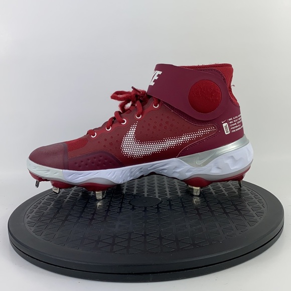 Nike Alpha Huarache Elite 3 Mid Baseball Cleats Maroon CK0745-601 Men's Size 7 - Picture 9 of 14